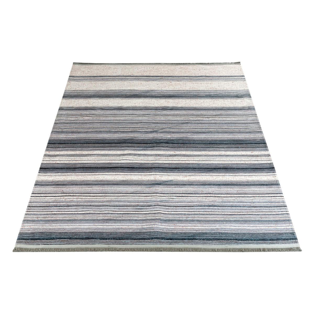 Webteppich Arjen in Blau/Beige ca. 120x170cm - Blau/Beige, Natur, Textil (120/170cm)