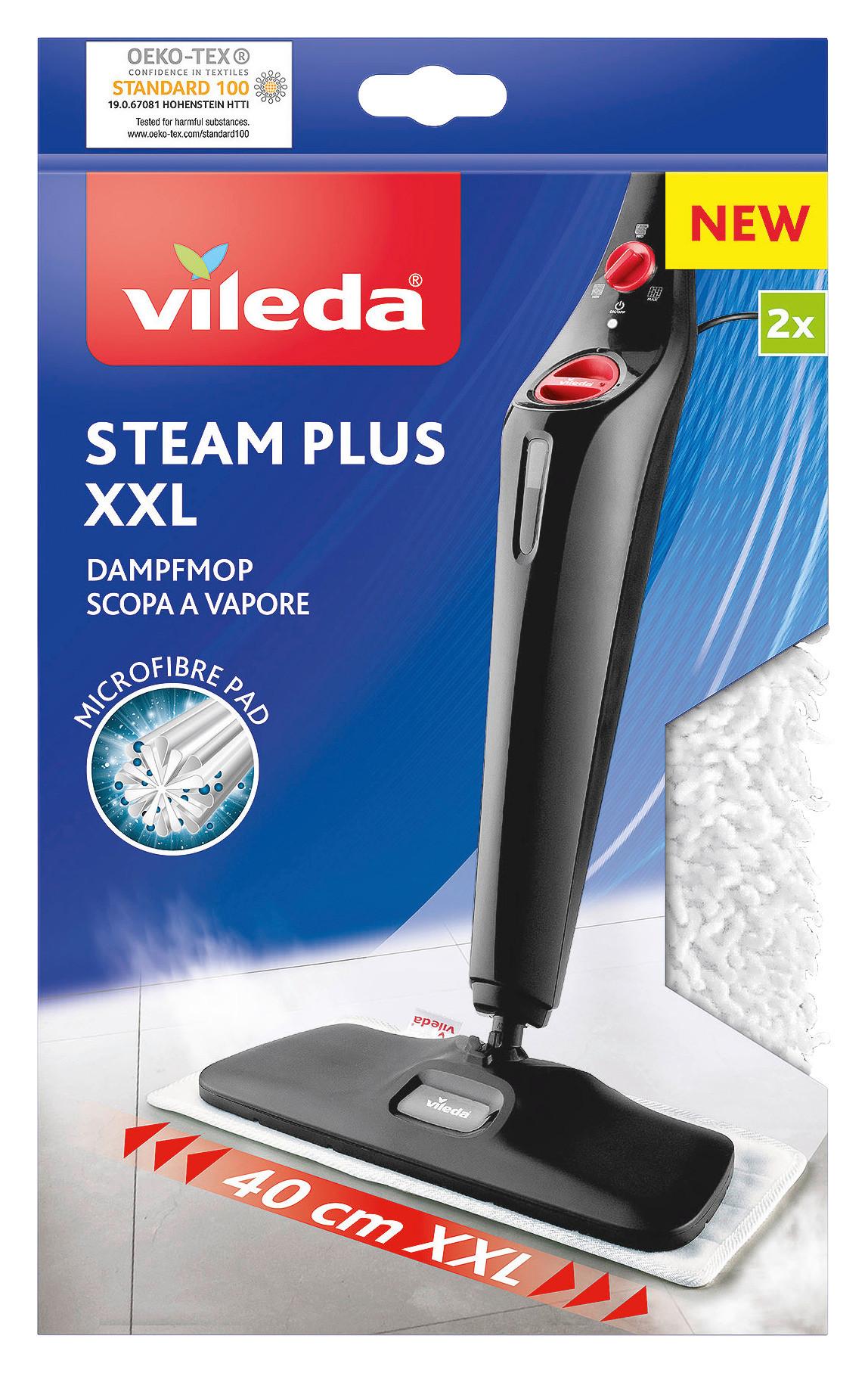 Ersatzmopp Vileda Steam XXL Ersatzbezug Weiß - Weiß, Basics, Textil (2,5/17/27,5cm) - Vileda