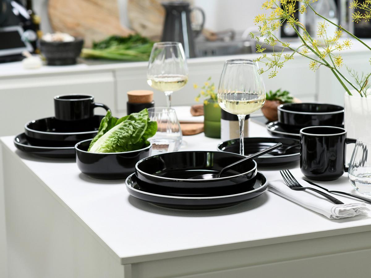 Kombinirani Servis Nordic Gourmet, 30-Delni - črna/bela, Basics, keramika - Creatable