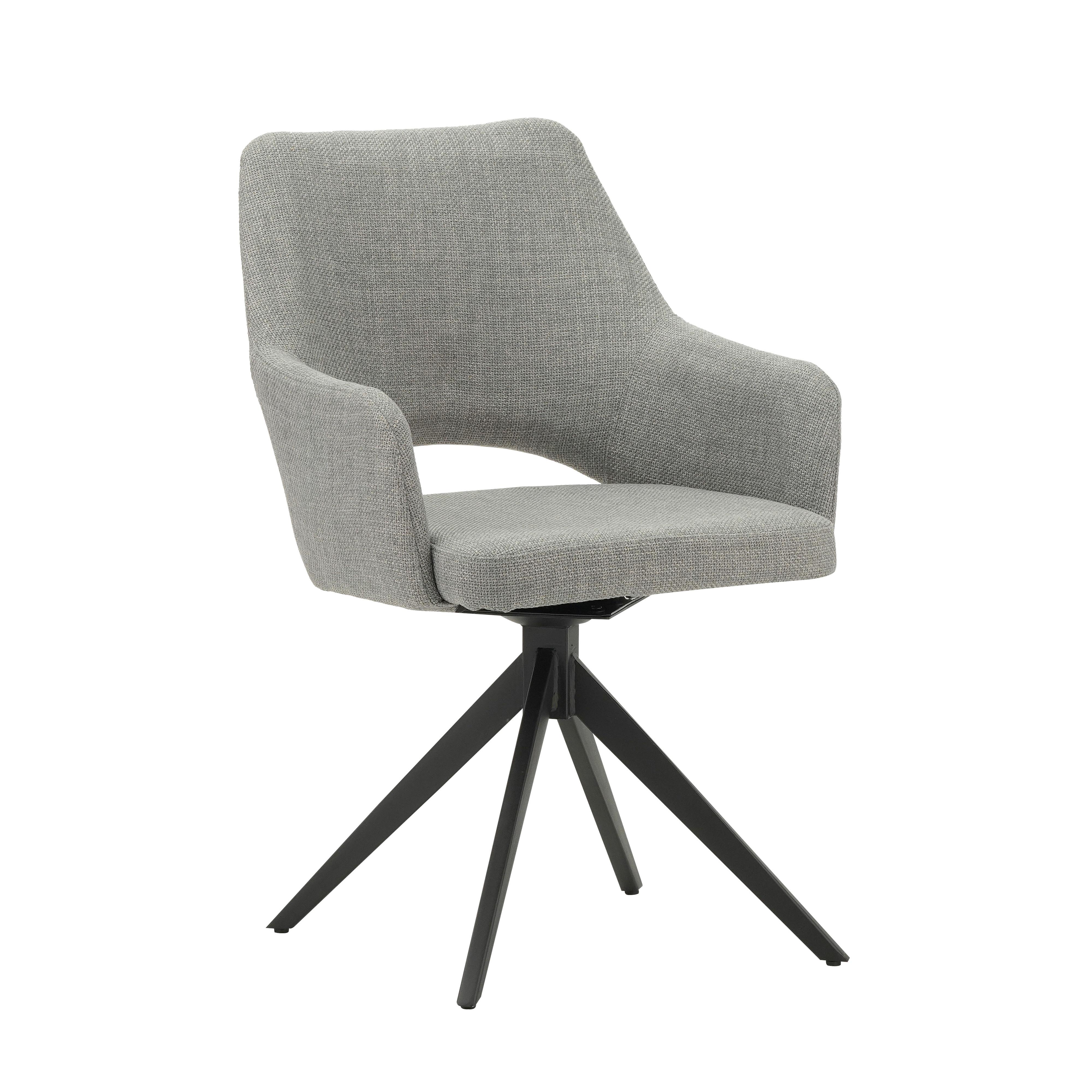 Stuhl Asher Grau - Schwarz/Grau, MODERN, Textil/Metall (54,5/85/61,5cm) - MID.YOU