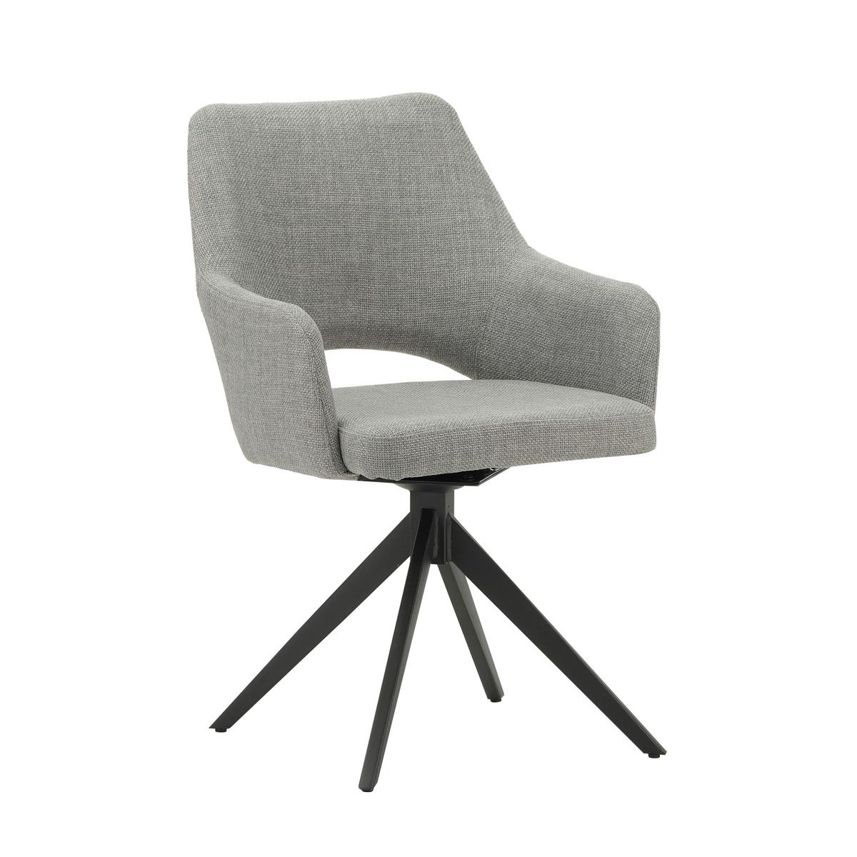 Stuhl Asher Grau - Schwarz/Grau, MODERN, Textil/Metall (54,5/85/61,5cm) - MID.YOU