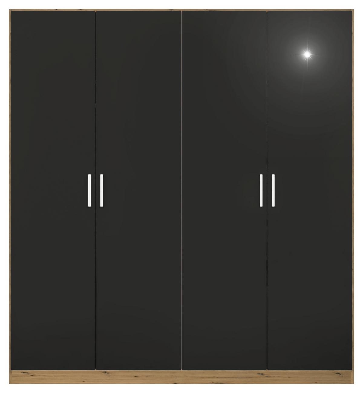 Ormar S Klasičnim Vratima Berlin - siva/hrast Artisan, Moderno, drvni materijal/plastika (181/197/54cm) - Modern Living