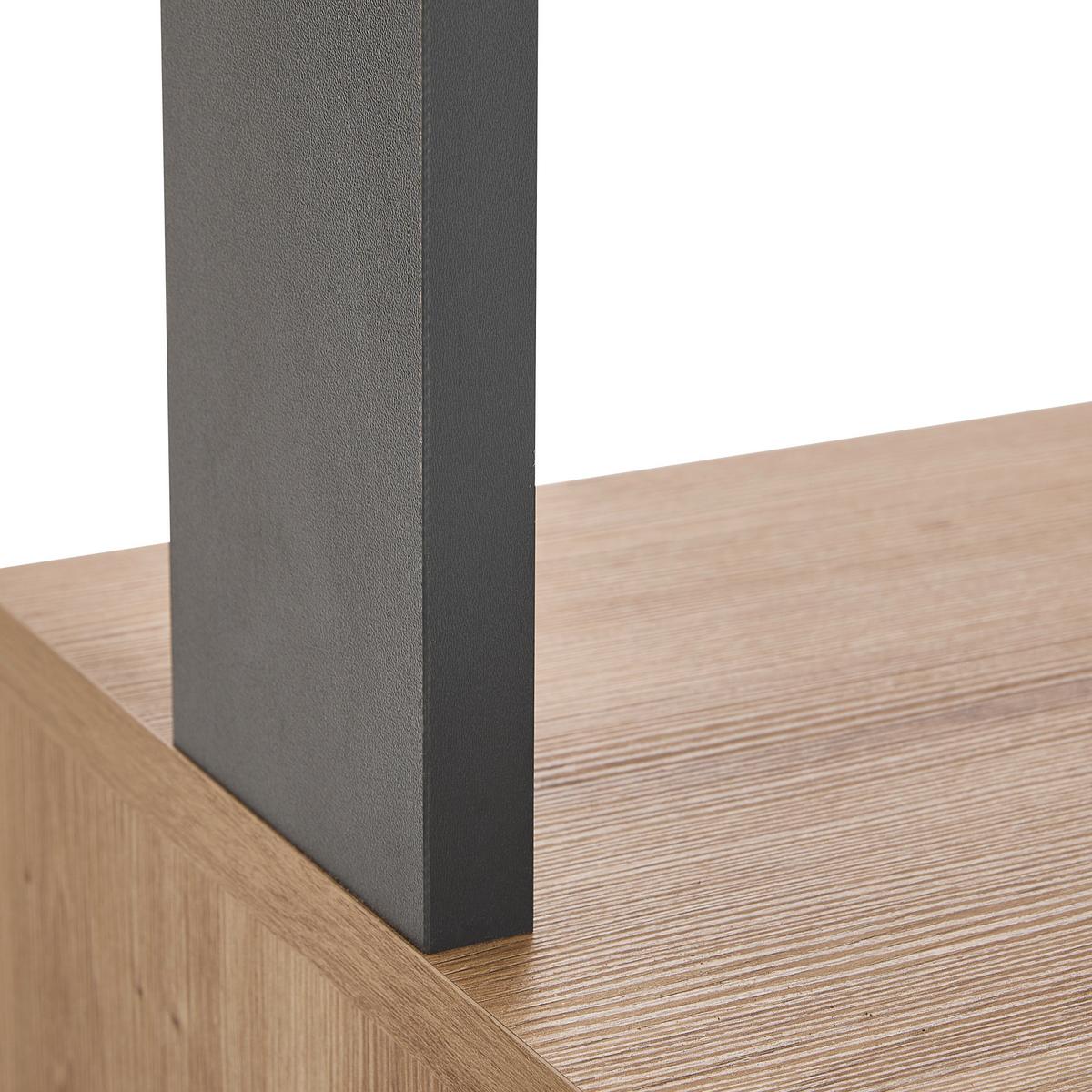 REGAŁ ARTLINE - antracytowy/dąb artisan, Basics, materiał drewnopochodny (70/161/30cm) - Xora