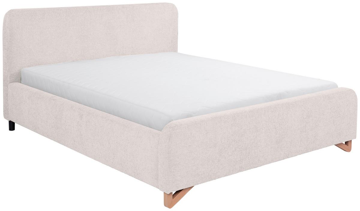 Oblazinjena Postelja Flamingo, Biserna Barva, 180x200cm - svetlo rjava/črna, Moderno, kovina/umetna masa (180/200cm) - MID.YOU