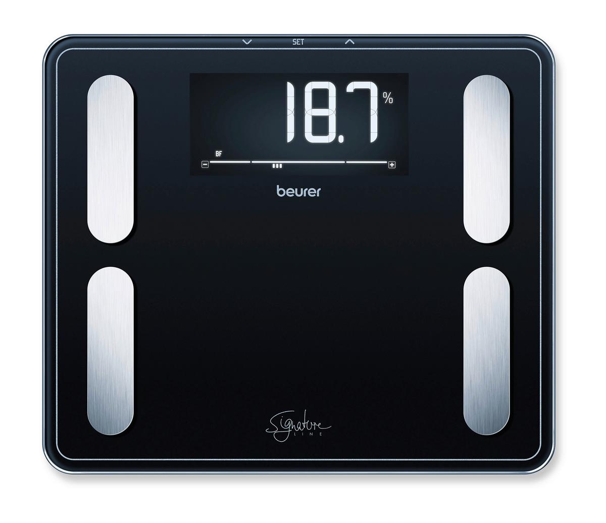 Beurer Personenwaage BF 410 - Schwarz, Design, Glas (35/30/2,8cm) - Beurer