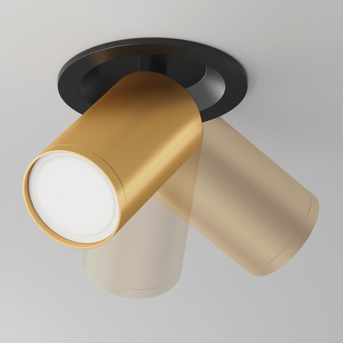 DECKENLEUCHTE FOCUS S - Goldfarben/Schwarz, Modern, Metall (5,2/12,3cm) - MAYTONI