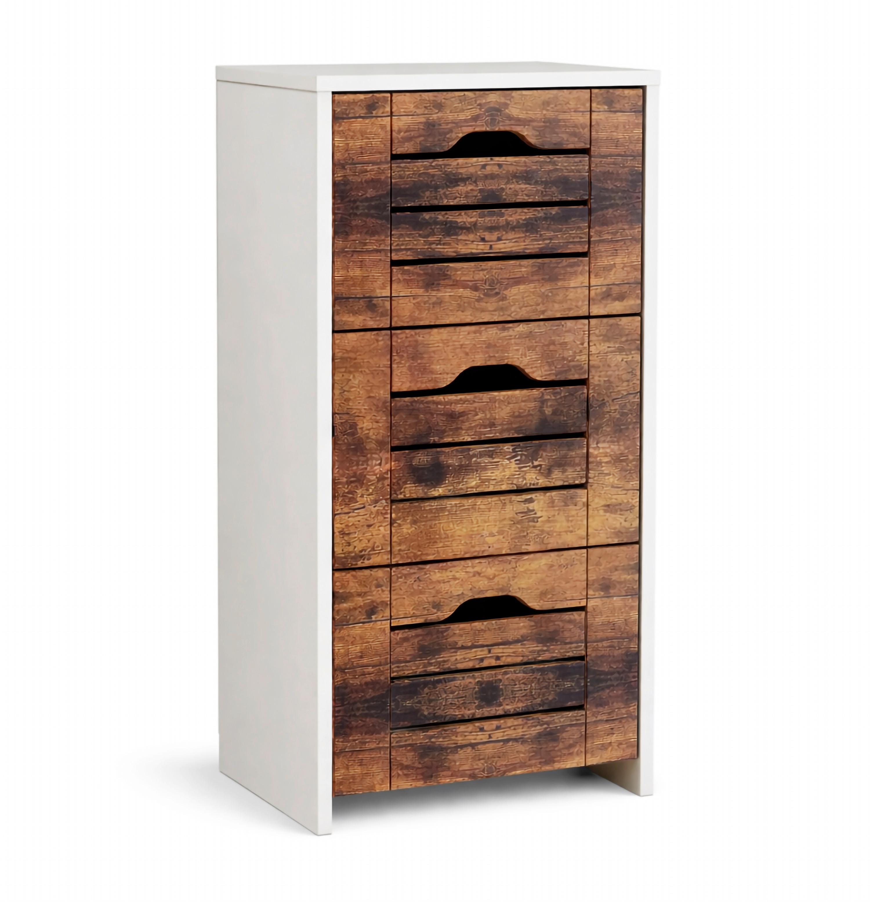 Midischrank Flonali - Weiss/Eichefarben, Trend, Holzwerkstoff (38/76/28cm) - MID.YOU