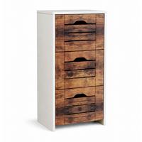 Midischrank Flonali - Weiss/Eichefarben, Trend, Holzwerkstoff (38/76/28cm) - MID.YOU
