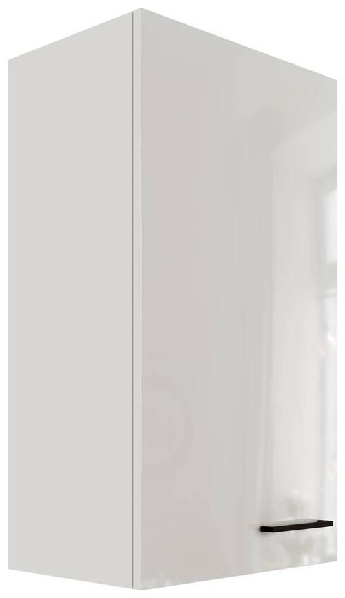 Küchenoberschrank in Lichtgrau glänzend - Schwarz/Grau, MODERN, Holzwerkstoff/Metall (50/89/32cm) - FlexWell