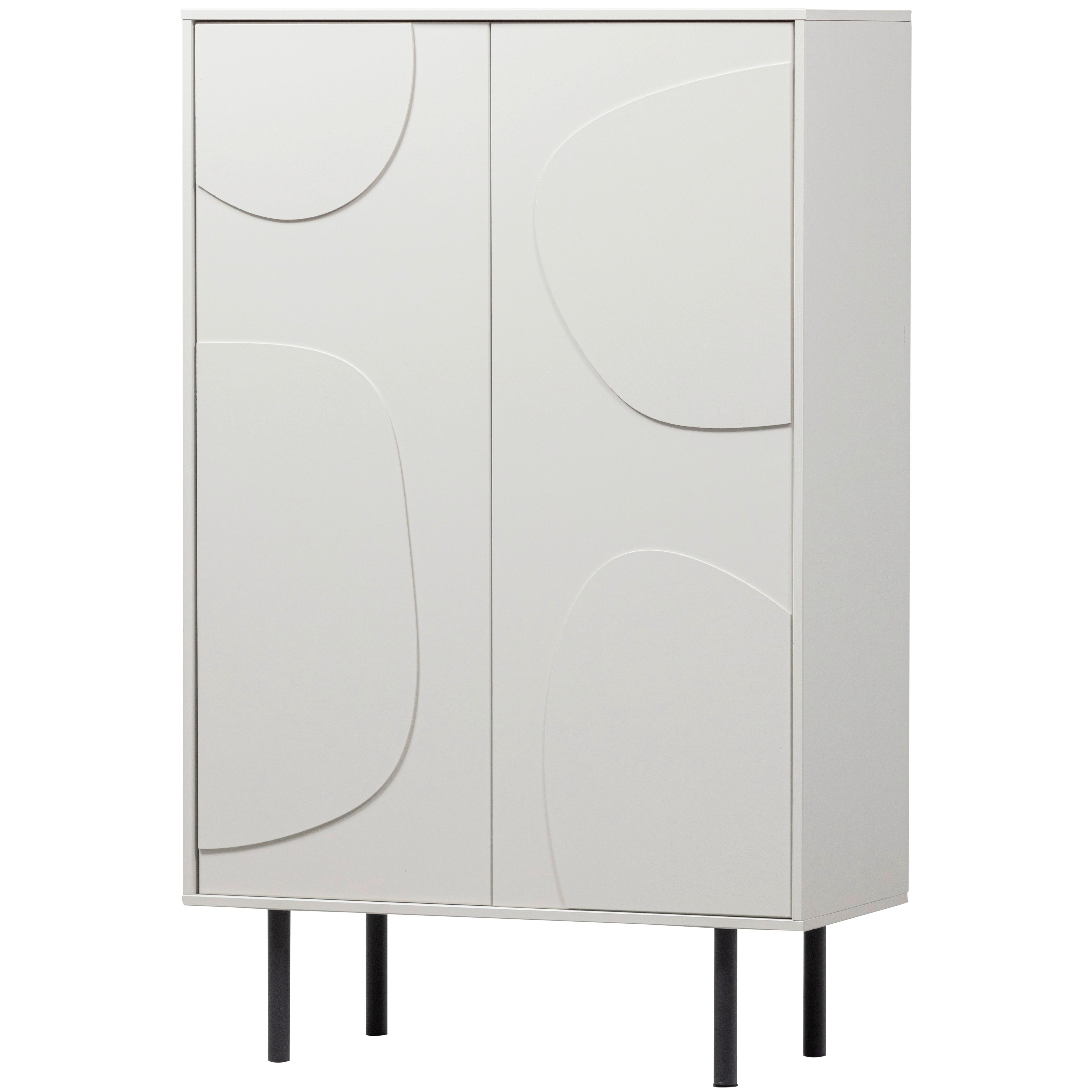 Kommode Cadiz Grauweiß B: 85cm - Grauweiß/Schwarz, Design, Holz/Metall (85/135/40cm) - Livetastic