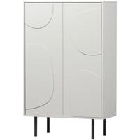 Kommode Cadiz Grauweiß B: 85cm - Grauweiß/Schwarz, Design, Holz/Metall (85/135/40cm) - Livetastic