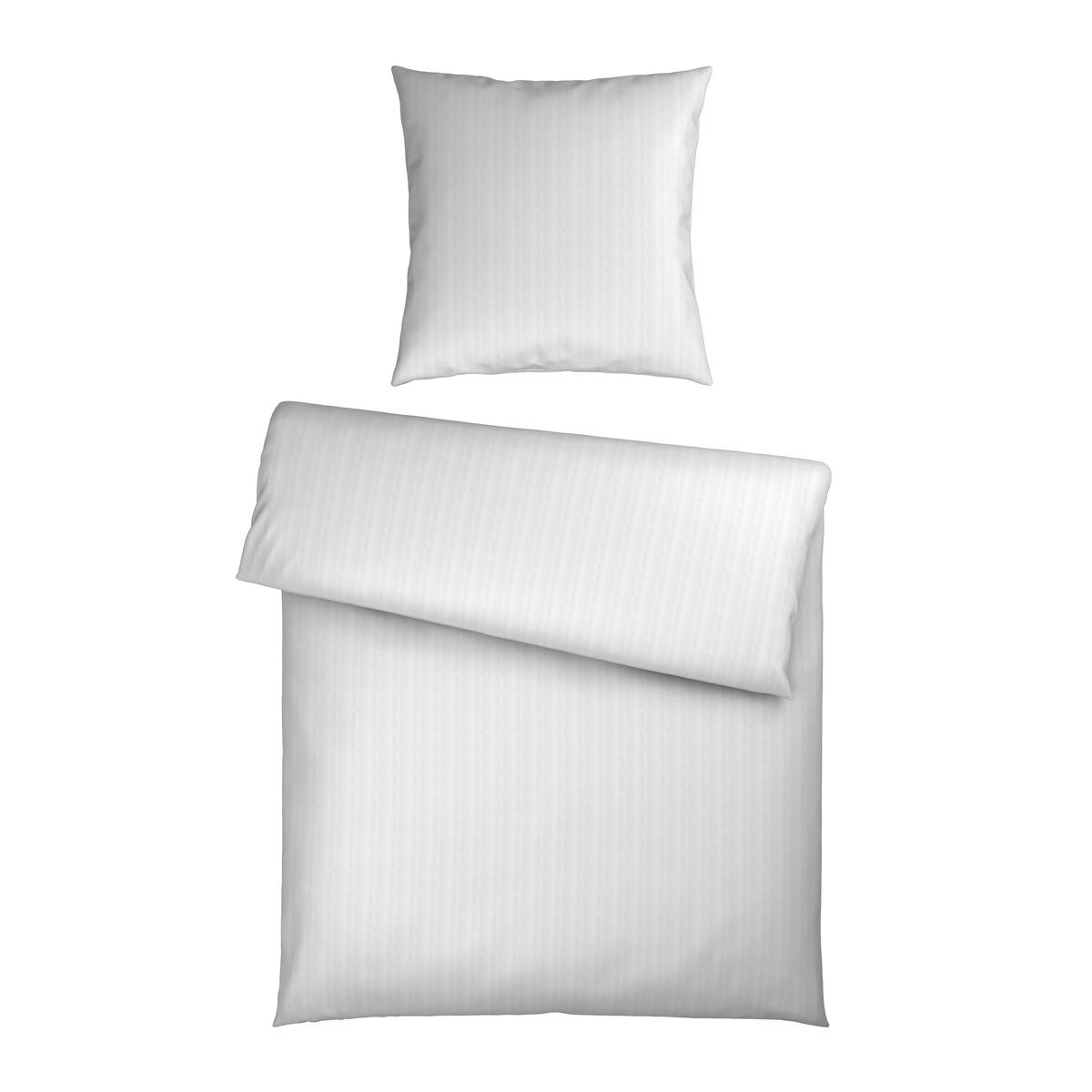 Bettwäsche Dobby Raute Weiß ca. 135x200cm - Weiß, Textil (135/200cm) - Mömax