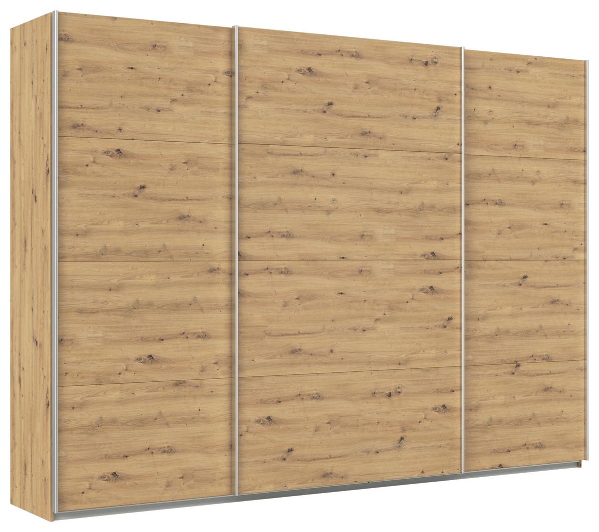 Ormar S Kliznim Vratima Feldkirch - hrast Artisan/boje aluminija, Moderno, drvni materijal/metal (315/229/62cm) - Modern Living