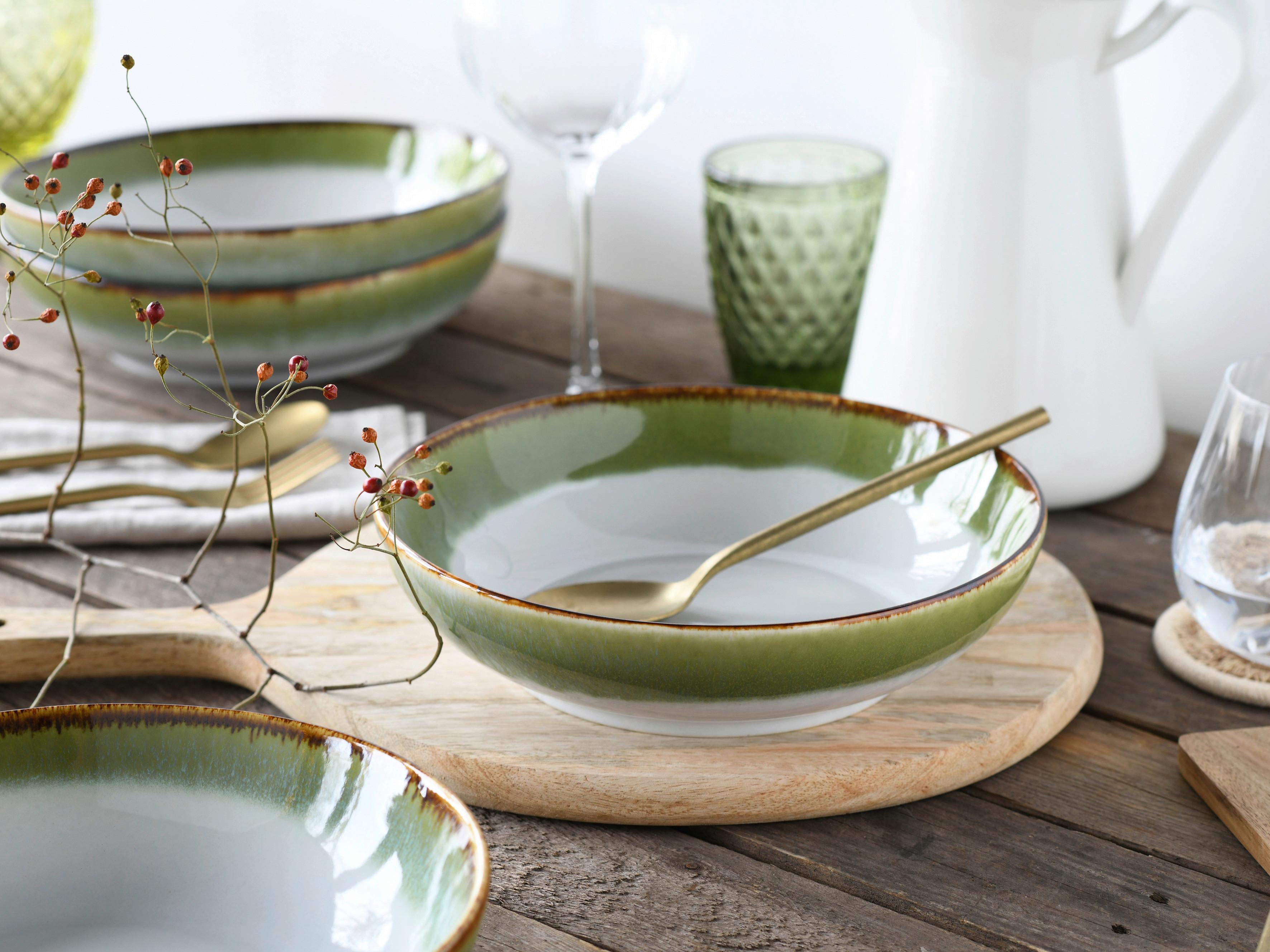 Set Posod Cascade Green, 4-Delni - zelena/bela, Design, keramika (22,5cm) - Creatable