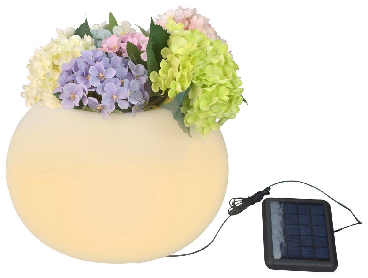 Solarleuchte Vase Weiß max. 2 Watt - Weiß, KONVENTIONELL, Kunststoff (25/20cm) - Modern Living
