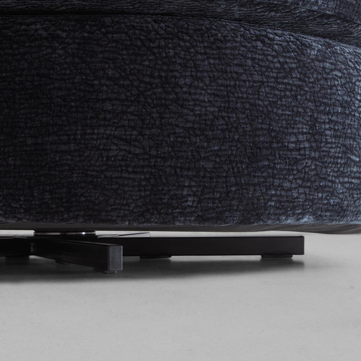 Designsessel Cabona drehbar Strukturstoff schwarz - Beige/Schwarz, MODERN, Textil/Metall (115/72/115cm) - Premium Living
