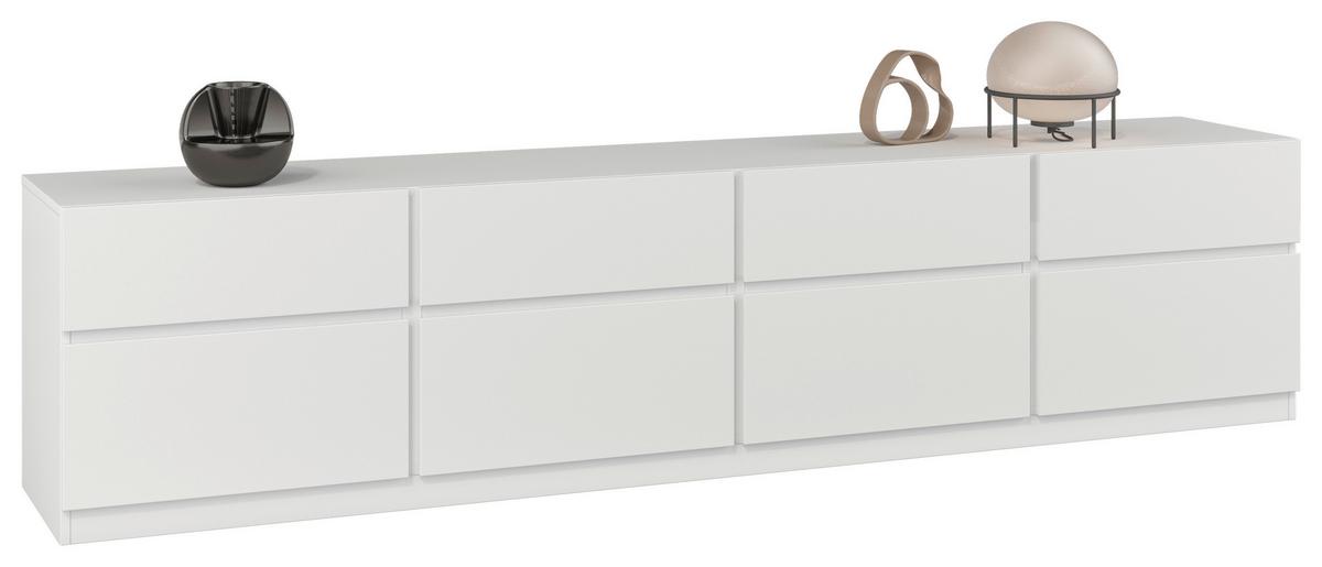 KOMODA NISKA BERN - biały, Design, materiał drewnopochodny (225/52,5/40cm) - MID.YOU