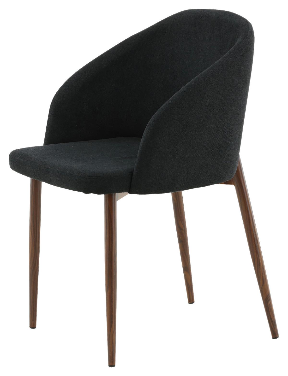 STUHL-SET ARCH - Walnussfarben/Schwarz, Design, Holz/Textil (48,5/83/55cm) - Livetastic