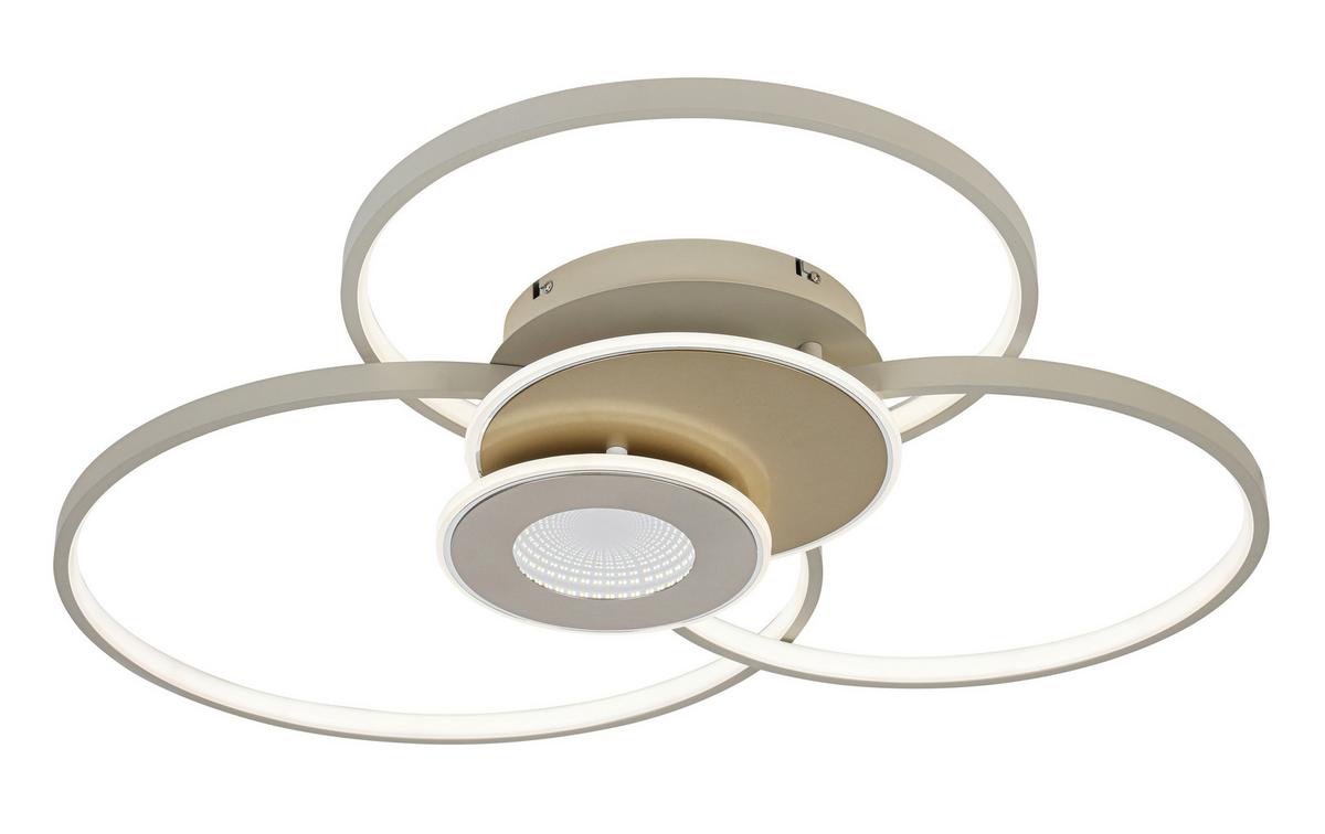 LED-Deckenleuchte Sehr Champagnerfarben max. 40 Watt - Sandfarben/Champagner, MODERN, Kunststoff/Metall (74/77/11cm) - Mömax