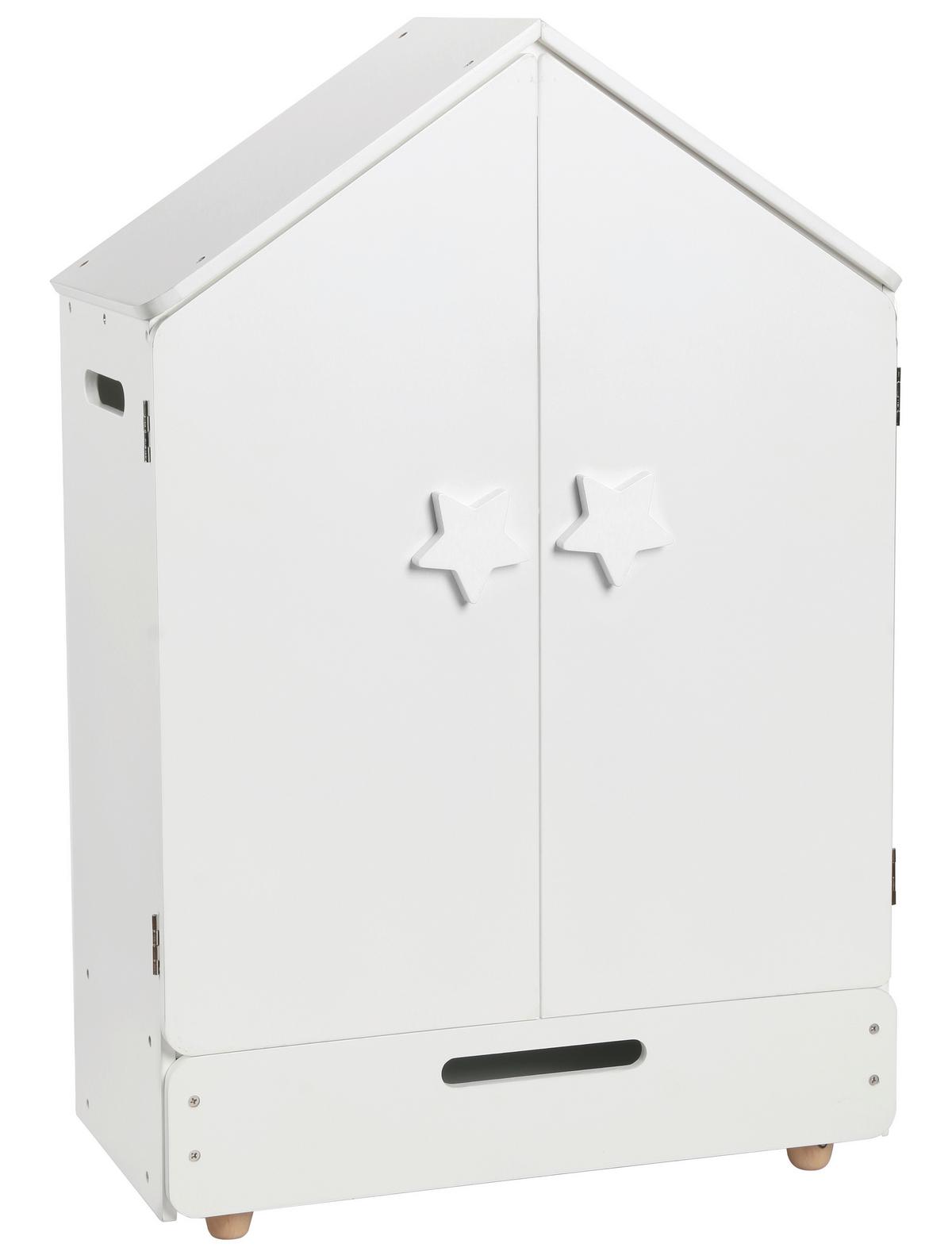 SZAFA NA UBRANIA DLA LALEK STAR - biały, Basics, materiał drewnopochodny/drewno (46/70,5/24cm) - My Baby Lou