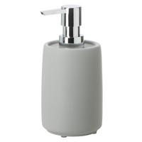 Seifenspender Kim aus Stein - Chromfarben/Grau, Stein (8/16cm)