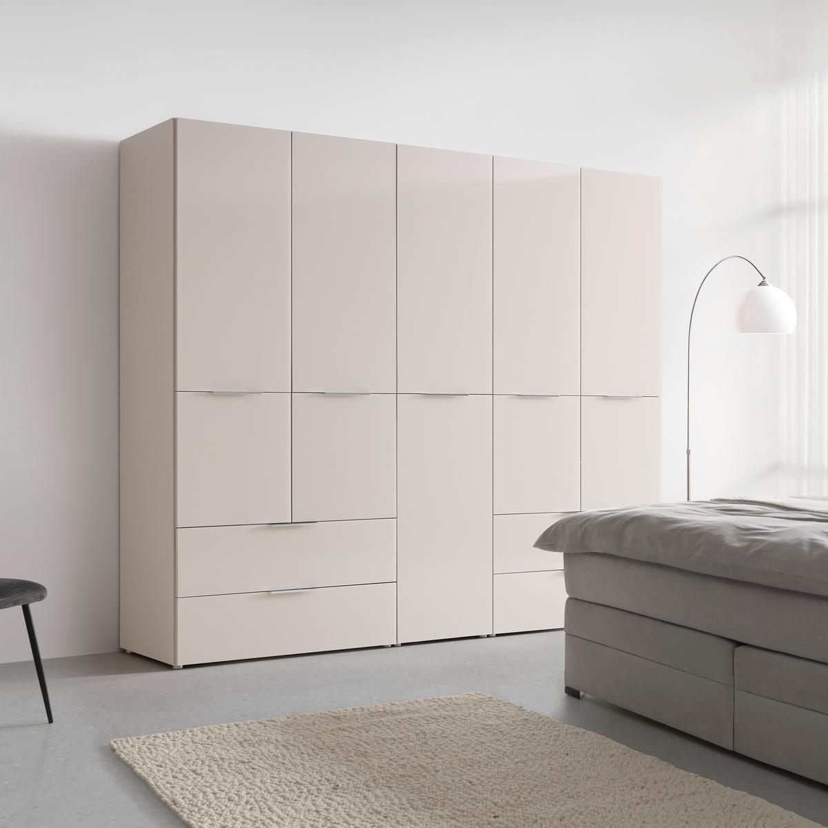 Drehtürenschrank Siena Kaschmir - Kaschmir/Chromfarben, KONVENTIONELL, Glas/Holzwerkstoff (250/212/57cm) - Premium Living