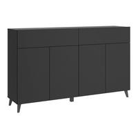 Comodă cu uși PHUKET - negru, Design, material pe bază de lemn (160/95,4/39cm) - P & B