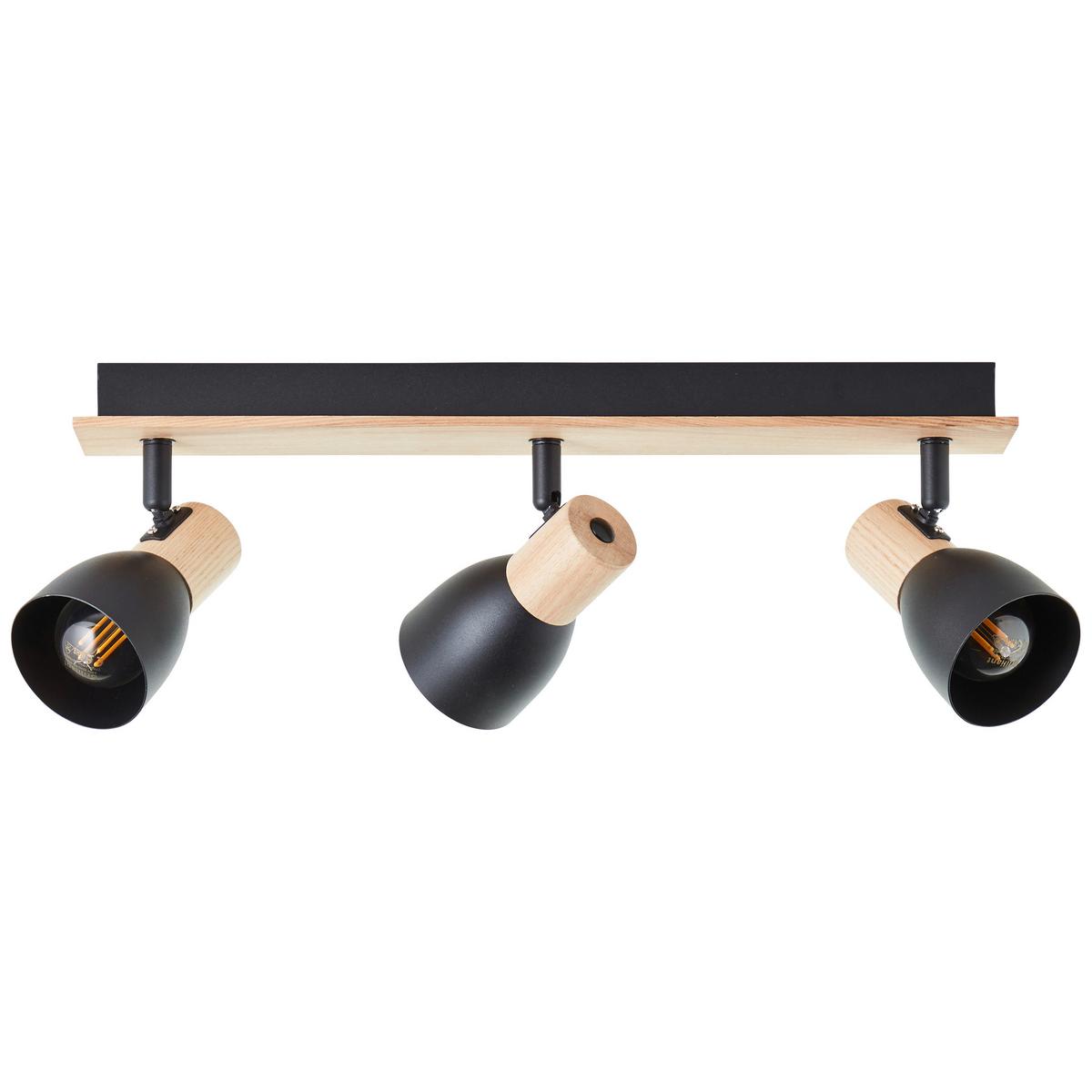 Strahler Daintree Schwarz/Natur max. 28 Watt - Schwarz/Naturfarben, Basics, Holz/Metall (47/7cm) - Brilliant