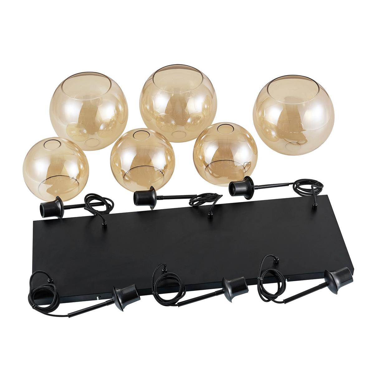 LAMPA WISZĄCA AMELIE *SBN* - kolor bursztynowy, Basics, metal/szkło (97,5/42,5/150cm) - Novel