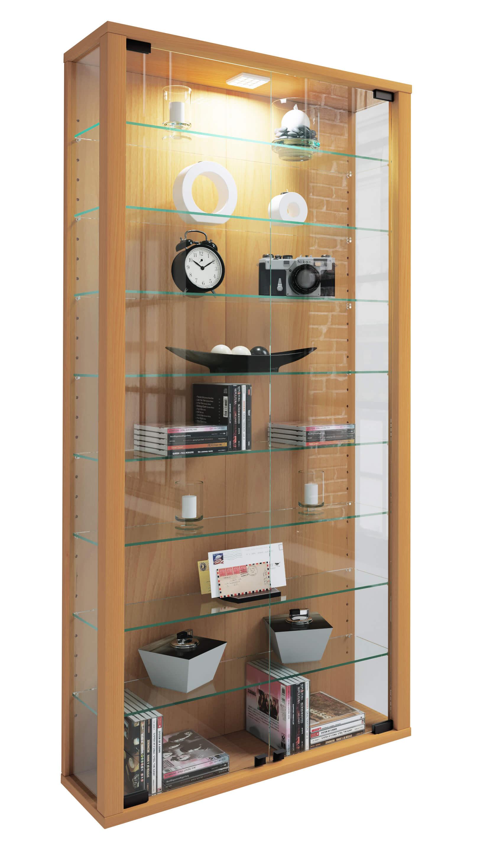 Vitrin Lumo Maxi - bükkszínű/fekete, Design, műanyag/faalapú anyag (59/114/18cm) - MID.YOU
