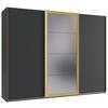 Schwebetürenschrank Katar Graphit-/Goldfarben - Goldfarben/Graphitfarben, MODERN, Glas/Holzwerkstoff (225/208/64cm) - Mömax