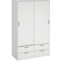 Omara Z Drsnimi Vrati Line, Bela - srebrne barve/bela, Moderno, kovina/leseni material (121,2/200/60,3cm) - MID.YOU