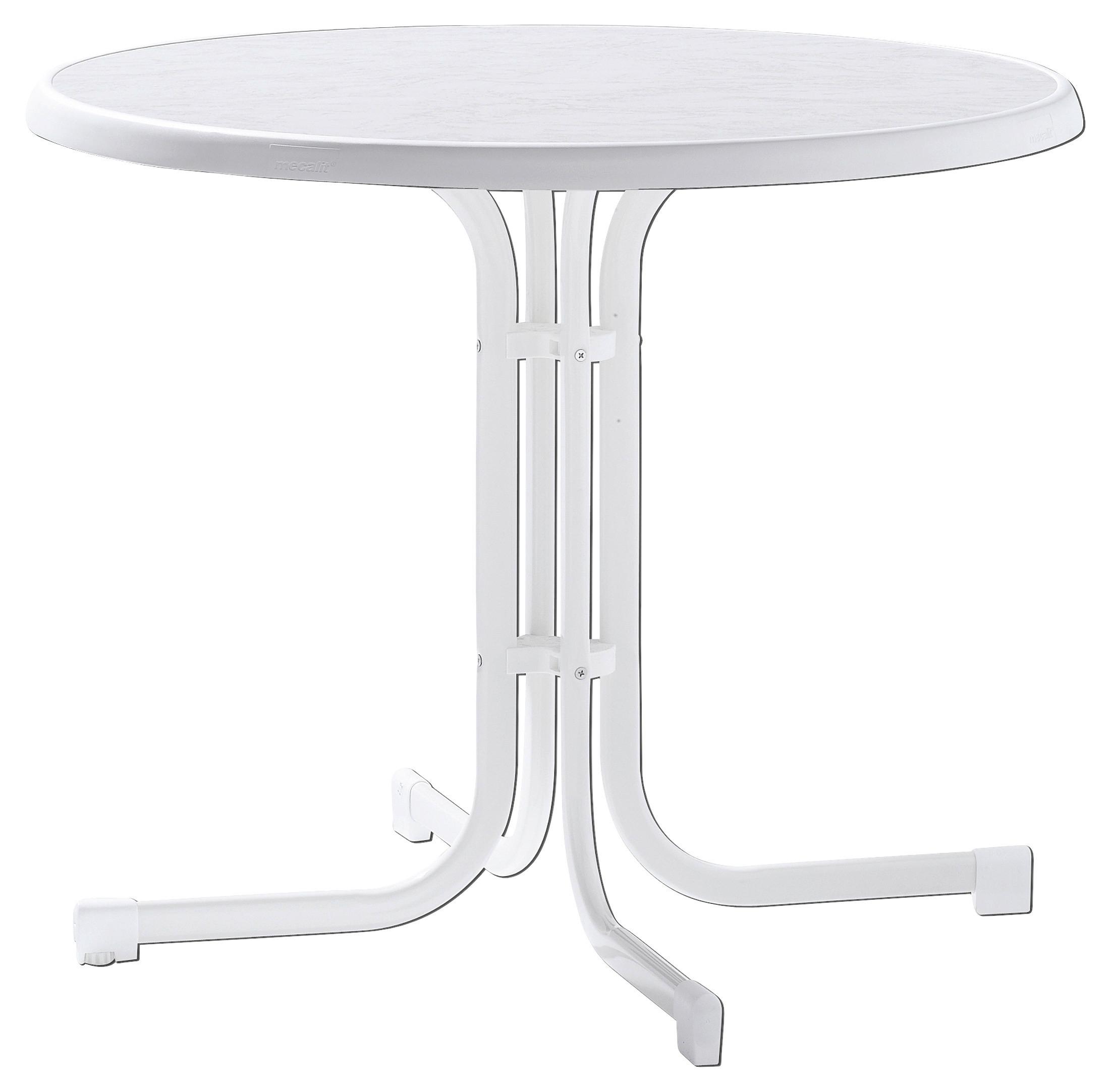 Gartentisch Weiß ca. 86x86x72cm - Weiß, MODERN, Holzwerkstoff/Metall (86/86/72cm) - Sieger