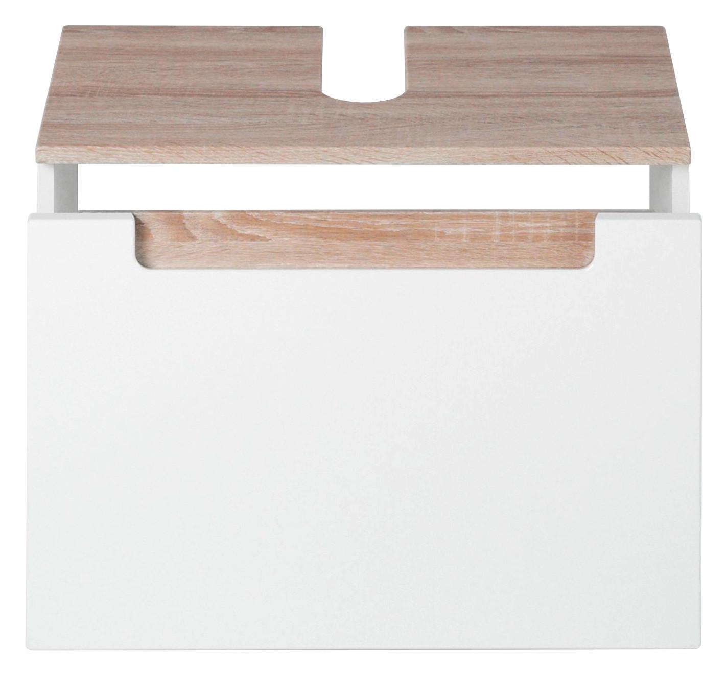 Waschbeckenunterschrank Siena ca. 60x40 cm Weiss/Eiche - Weiß/Sonoma Eiche, MODERN, Holzwerkstoff (60/40/35cm) - Held