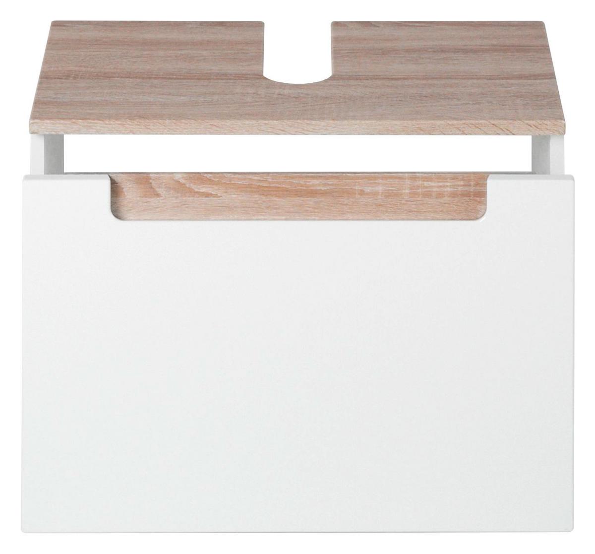 Waschbeckenunterschrank Siena ca. 60x40 cm Weiss/Eiche - Weiß/Sonoma Eiche, MODERN, Holzwerkstoff (60/40/35cm) - Held