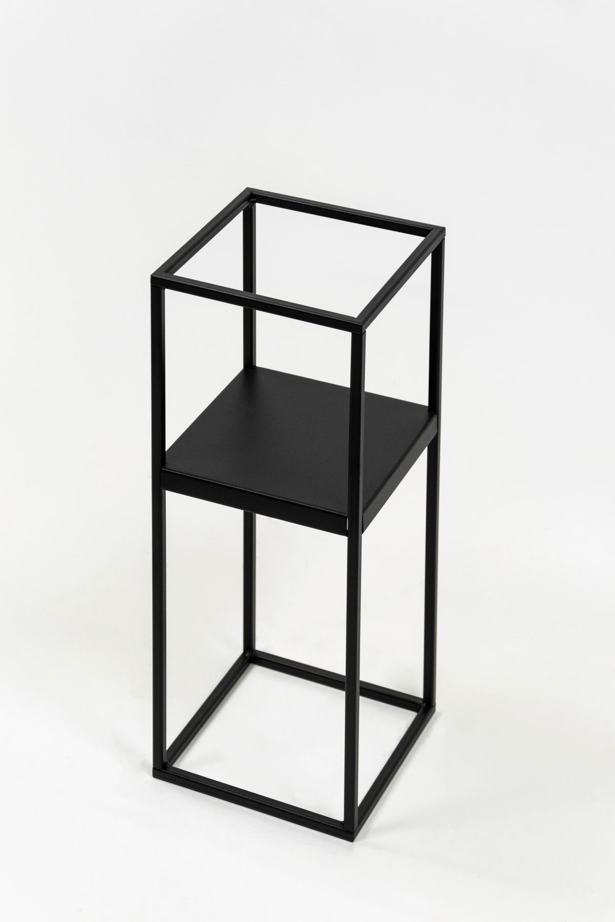 Blumenständer Schwarz - Schwarz, Basics, Metall (19/62/19cm)