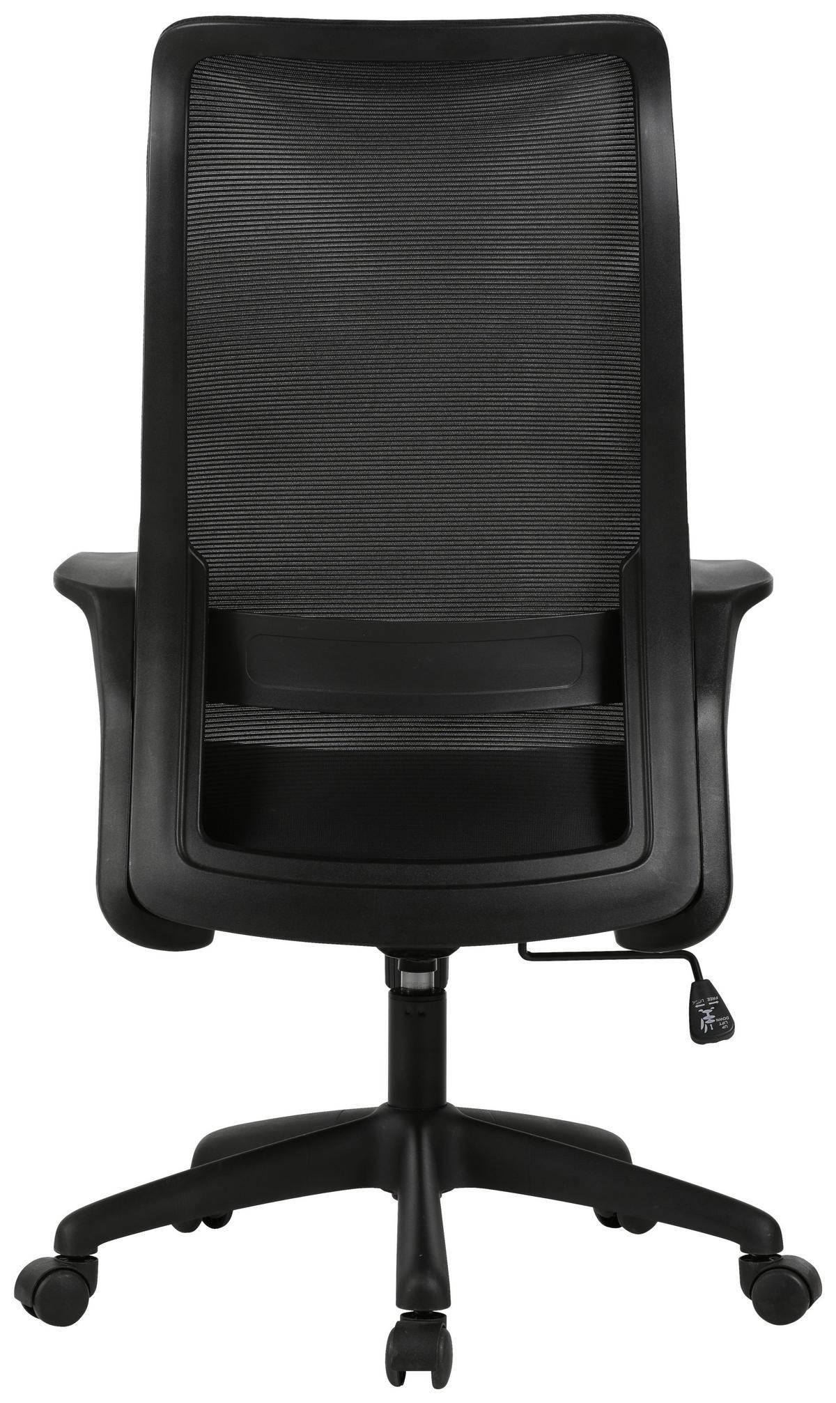 DREHSTUHL MILA - Schwarz, Design, Kunststoff/Textil (61/110/117,5/66cm) - Bassetti