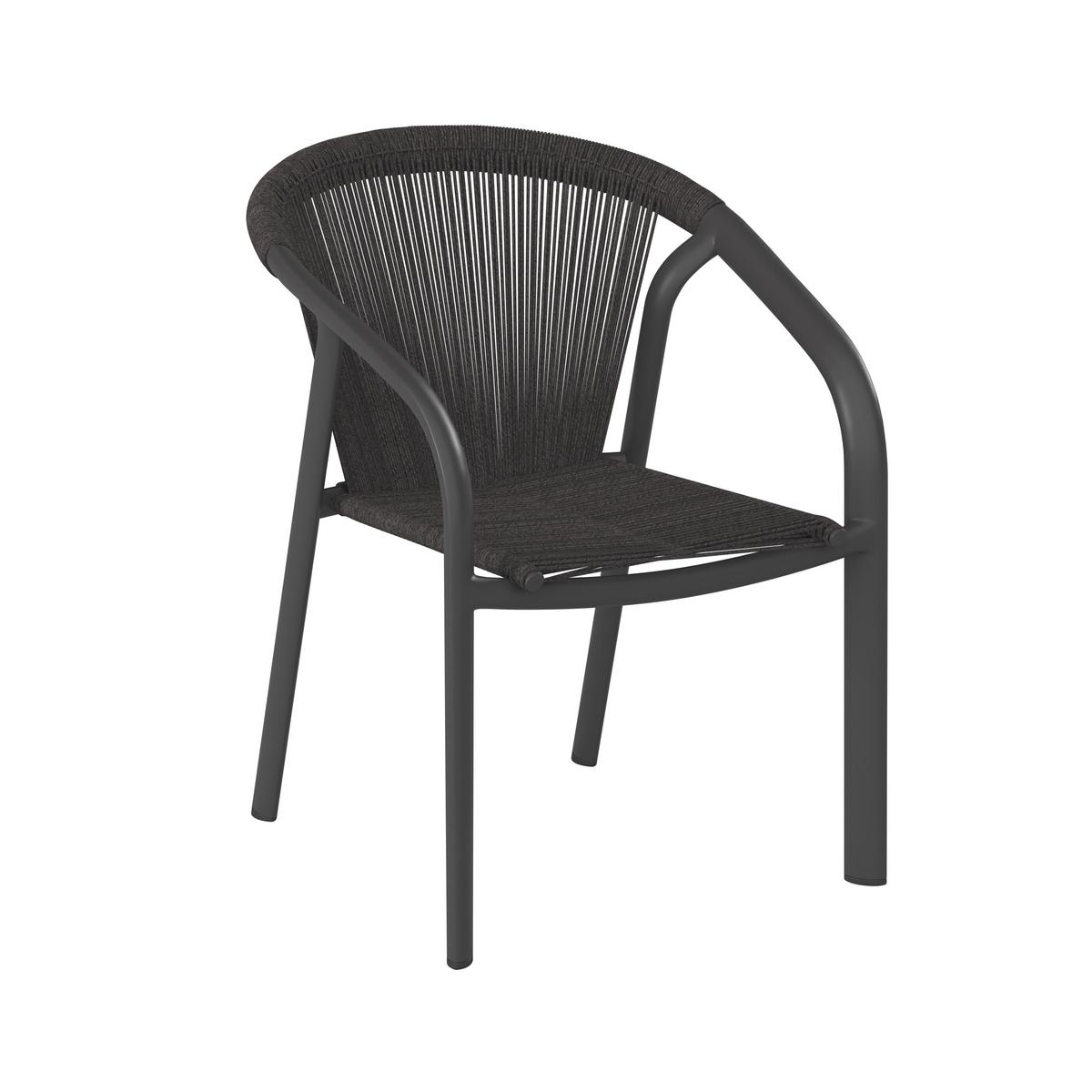 KRZESŁO OGRODOWE FERRARA - antracytowy, Modern, tworzywo sztuczne/metal (56/79/62cm) - Ambia Garden