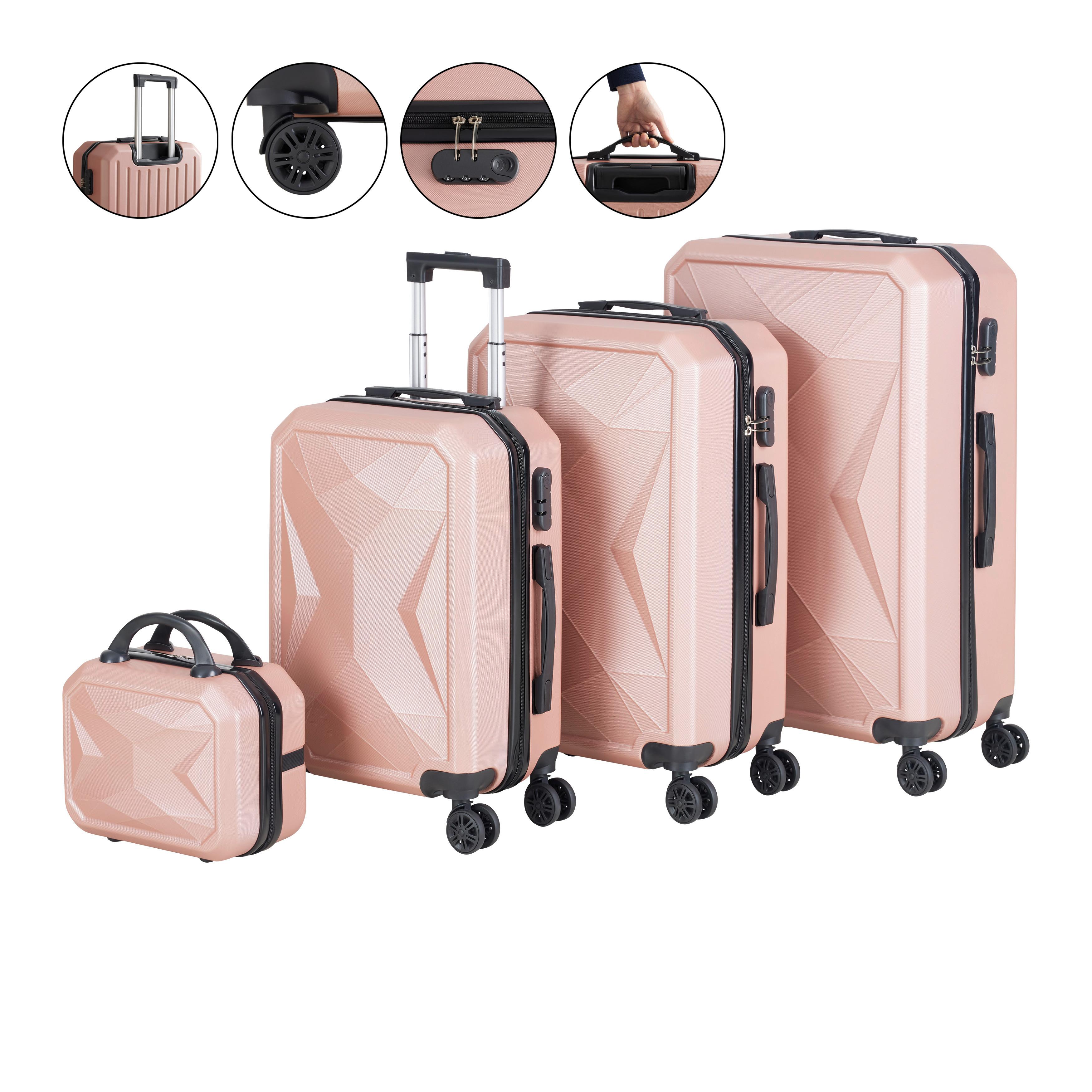 Set Potovalnih Kovčkov Diamond - rožnato zlata, umetna masa - Modern Living