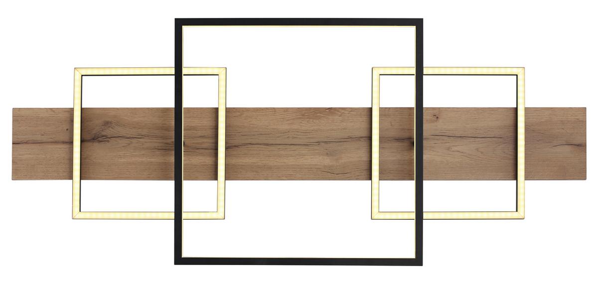 LED-DECKENLEUCHTE 67289D2 VANNI - Weiss/Dunkelbraun, Natur, Holzwerkstoff/Kunststoff (95/40/10cm) - Globo