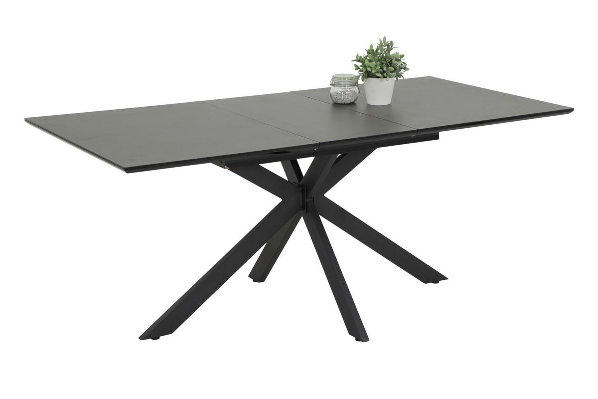 Esstisch Fenja Anthrazit - Anthrazit, MODERN, Glas/Holzwerkstoff (140-180/90/76cm) - P & B