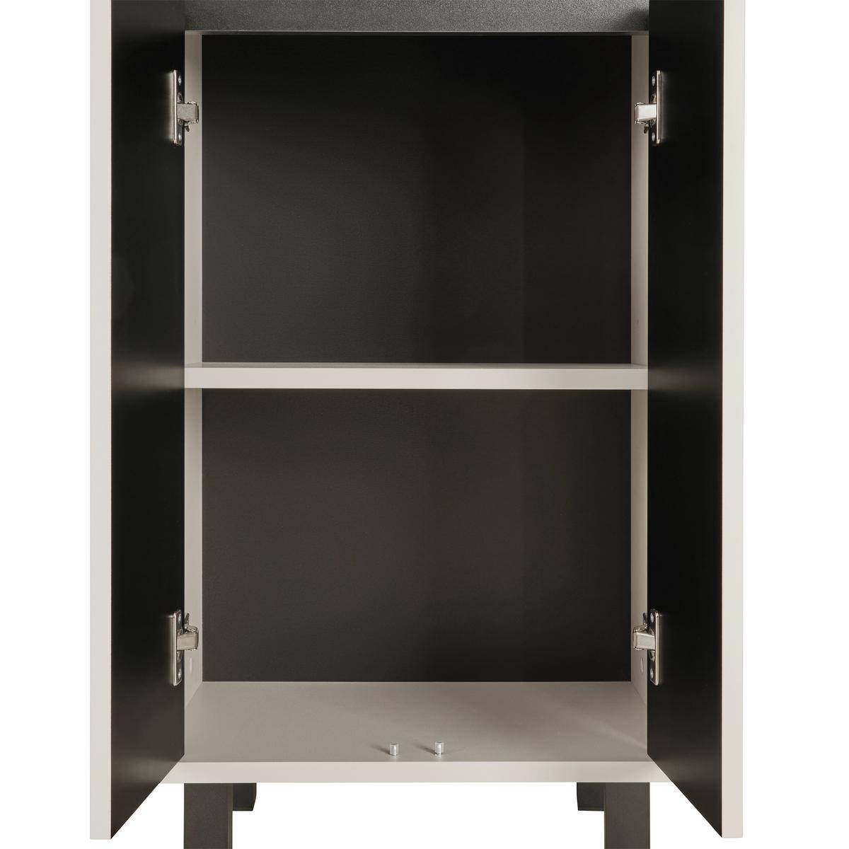 Hochschrank Sophia Kaschmir - Kaschmir/Schwarz, MODERN, Holzwerkstoff (50/190/33cm) - Mömax