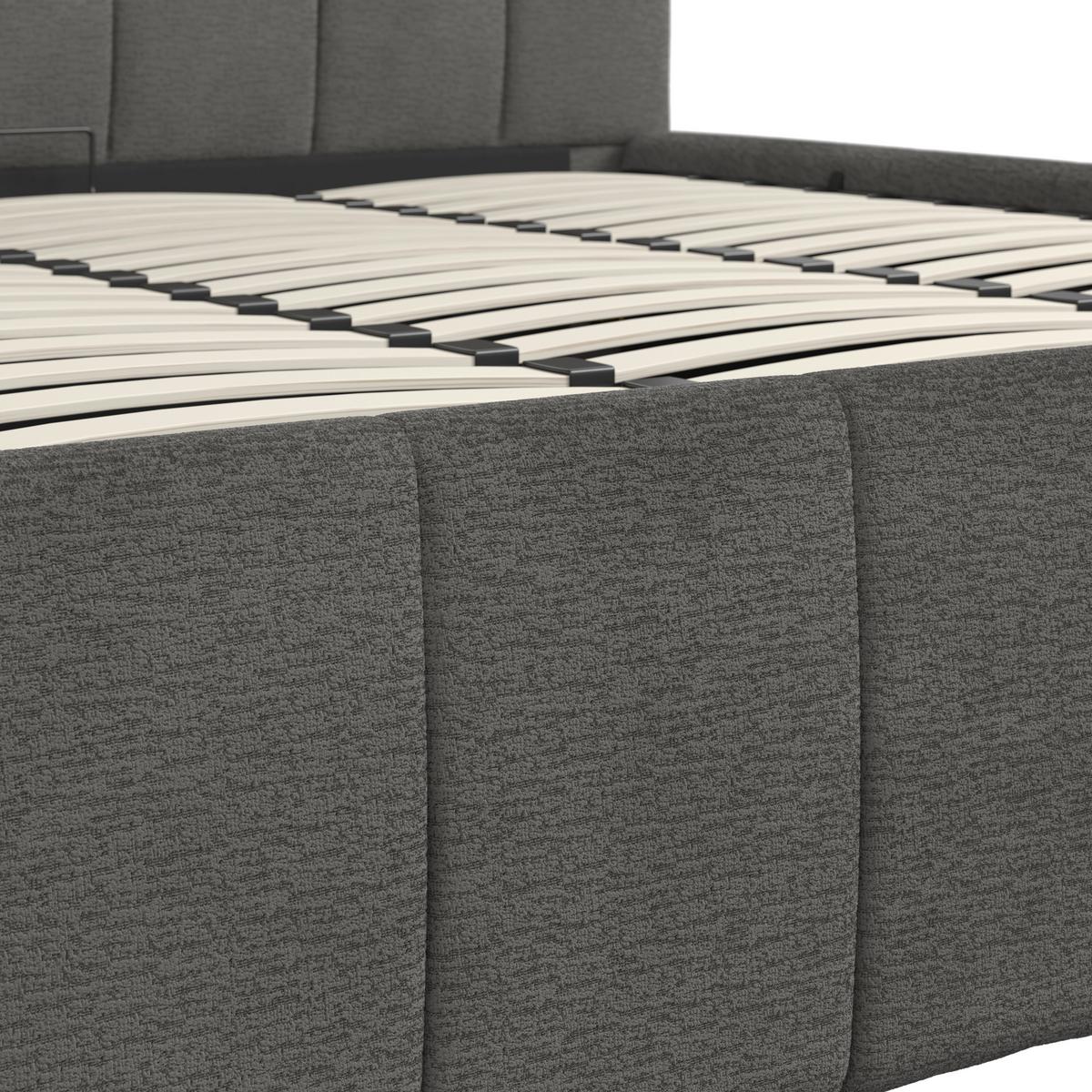 Kárpitozott Ágy Kaia - natúr színű/szürke, Modern, textil/fa (180/200cm) - Bessagi Home