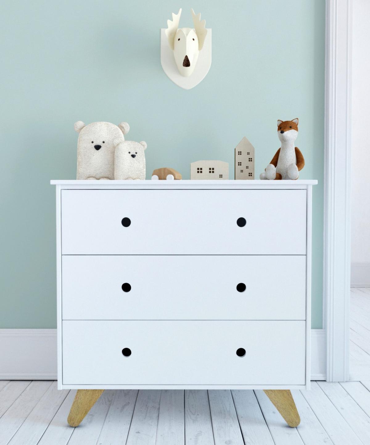 Kommode Weiß - Weiß/Naturfarben, Design, Holz/Holzwerkstoff (95/90/50cm) - Livetastic