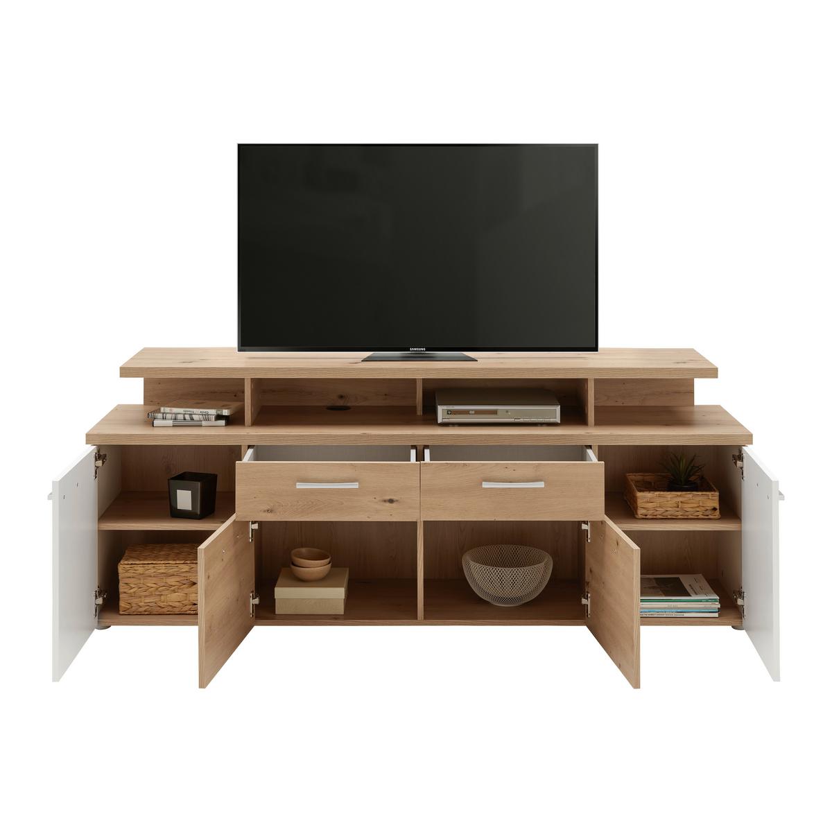 Tv Komoda Compton - bijela/siva, Moderno, drvni materijal/plastika (169,3/67/41,4cm) - Modern Living