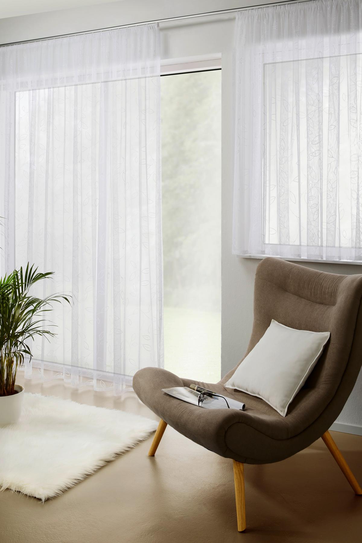 GOTOVA ZAVJESA FLOWER STORE 3 - bijela, Konvencionalno, tekstil (300/245cm) - Modern Living