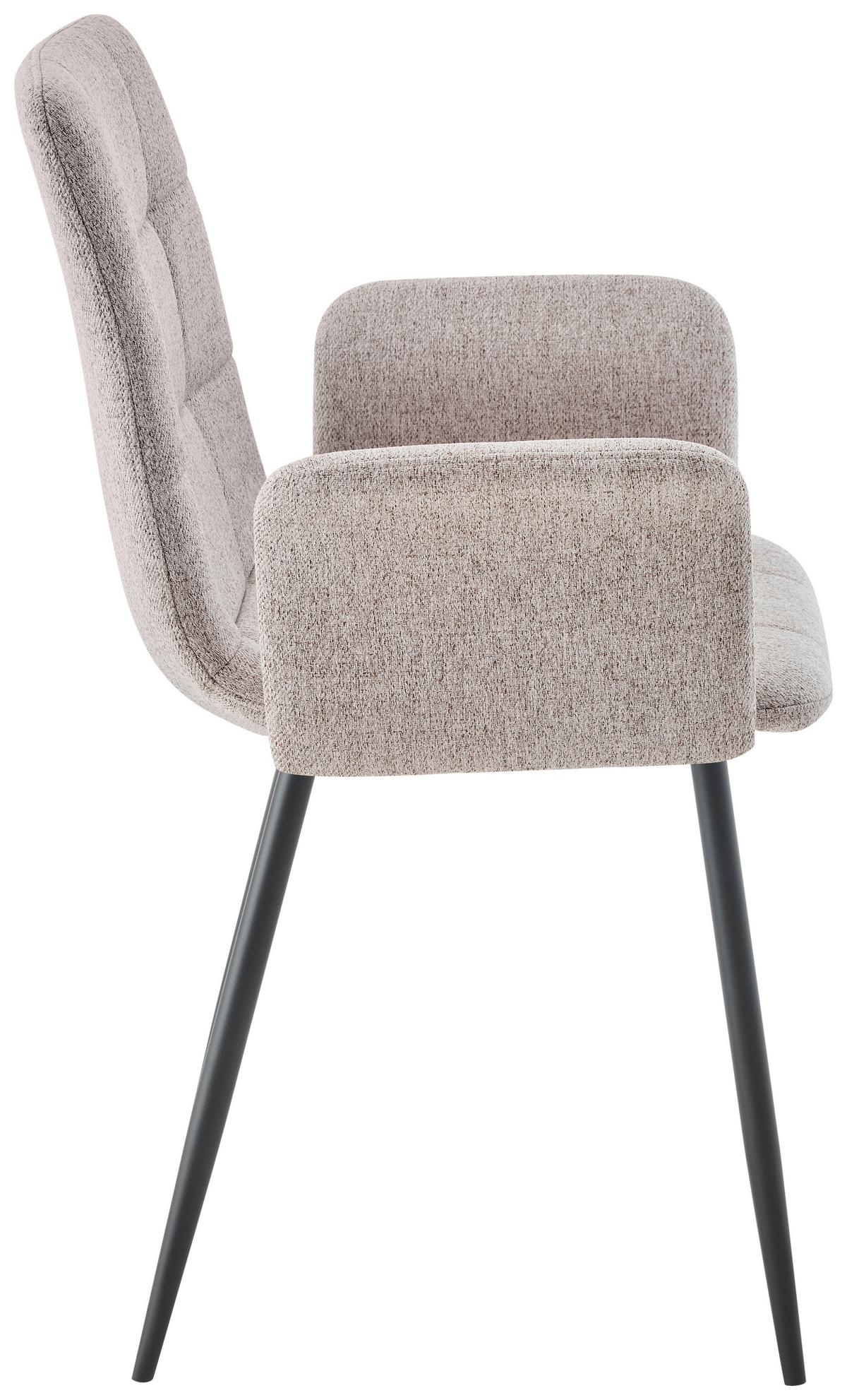 KRZESŁO Z PODŁOKIETNIKAMI JEFF -EXKLUSIV- - czarny/taupe, Modern, metal/tkanina (59/87,5/55cm) - Stylife