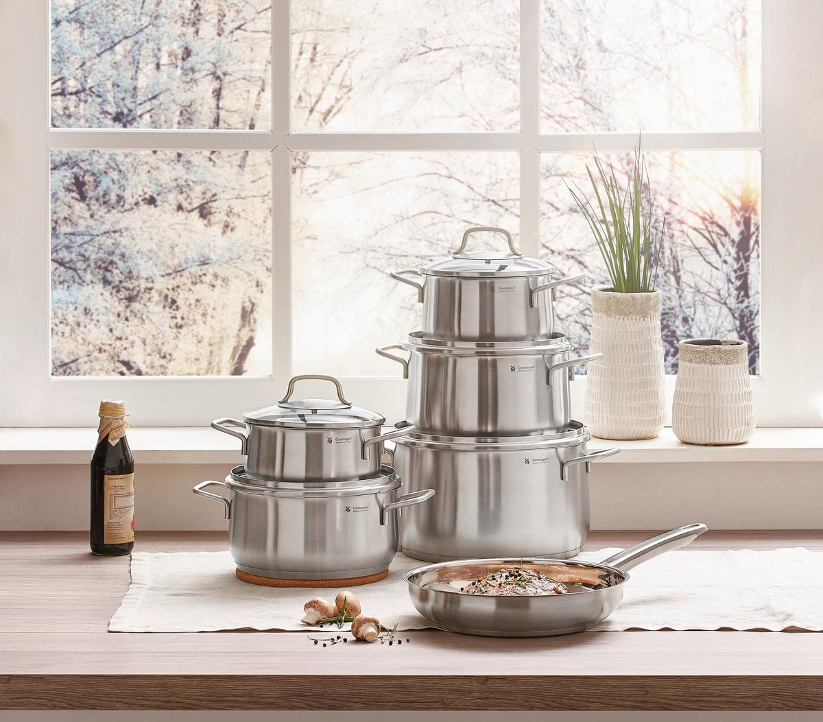 ZESTAW GARNKÓW 0739166030 WMF - kolor stalowy/przejrzysty, Basics, metal/szkło - WMF