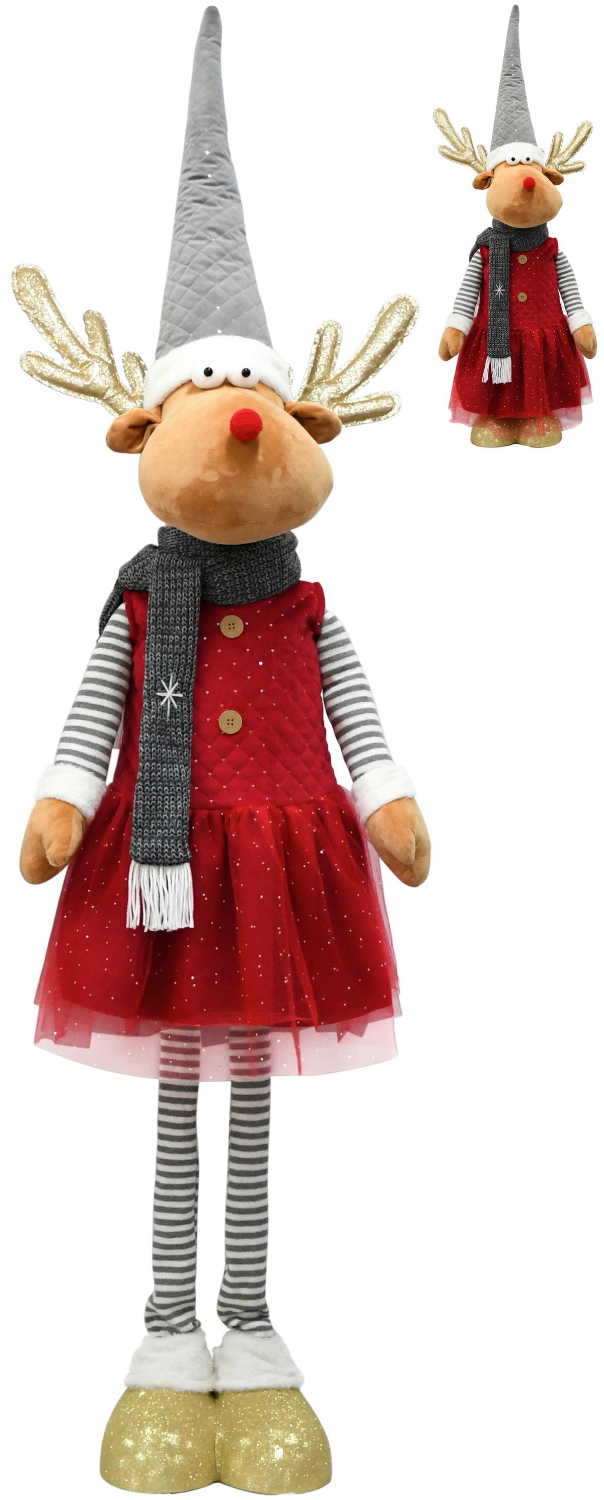 Dekorentier Kristina Grau/Rot/Goldfarben - Rot/Goldfarben, Kunststoff/Textil (50/140-185/32cm) - Mömax