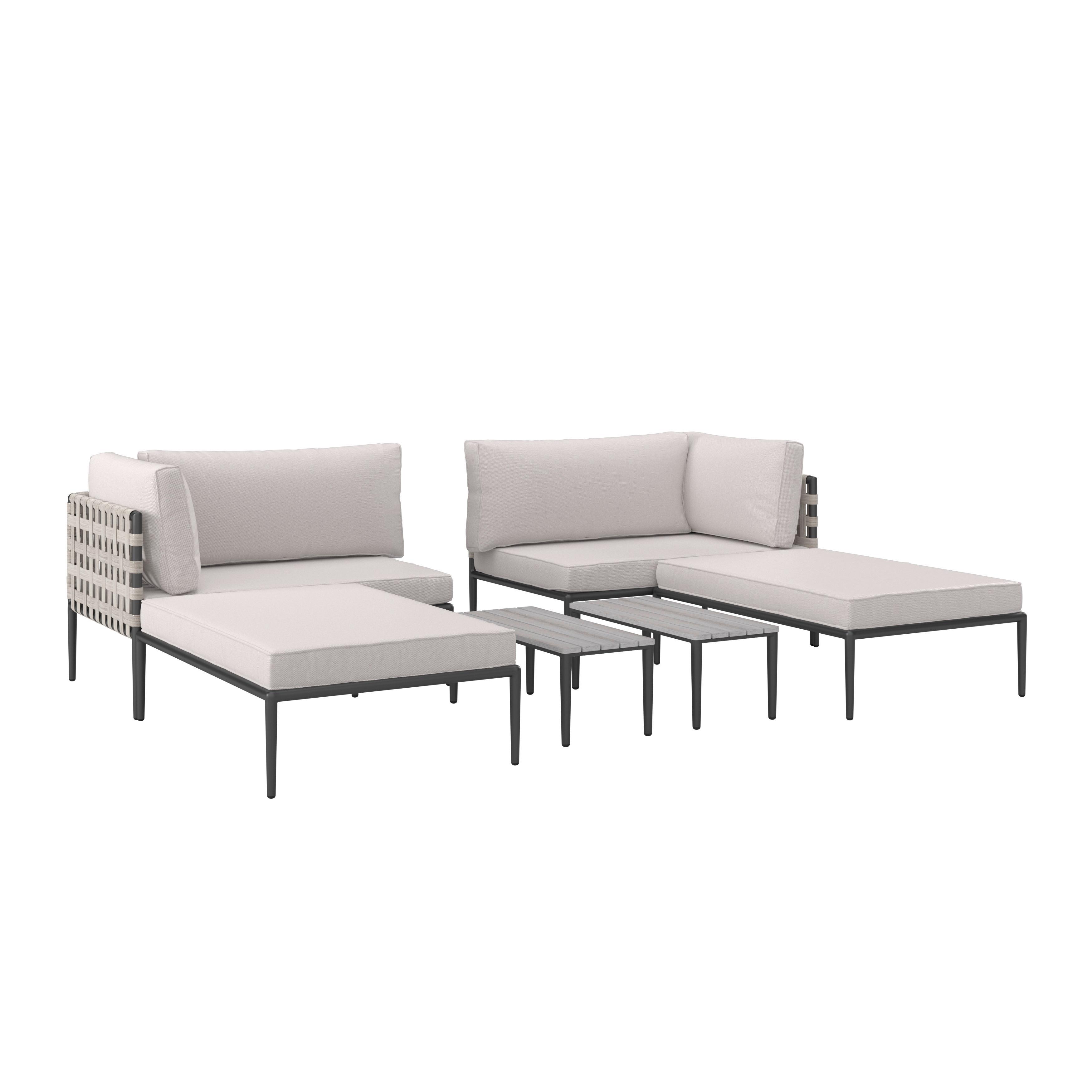 LOUNGEGRUPP ENJA - ljusgrå/grå, Modern, metall/textil (104/60/70cm) - Bessagi Garden
